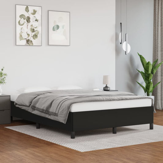 Estrutura de cama 140x190 cm couro artificial preto