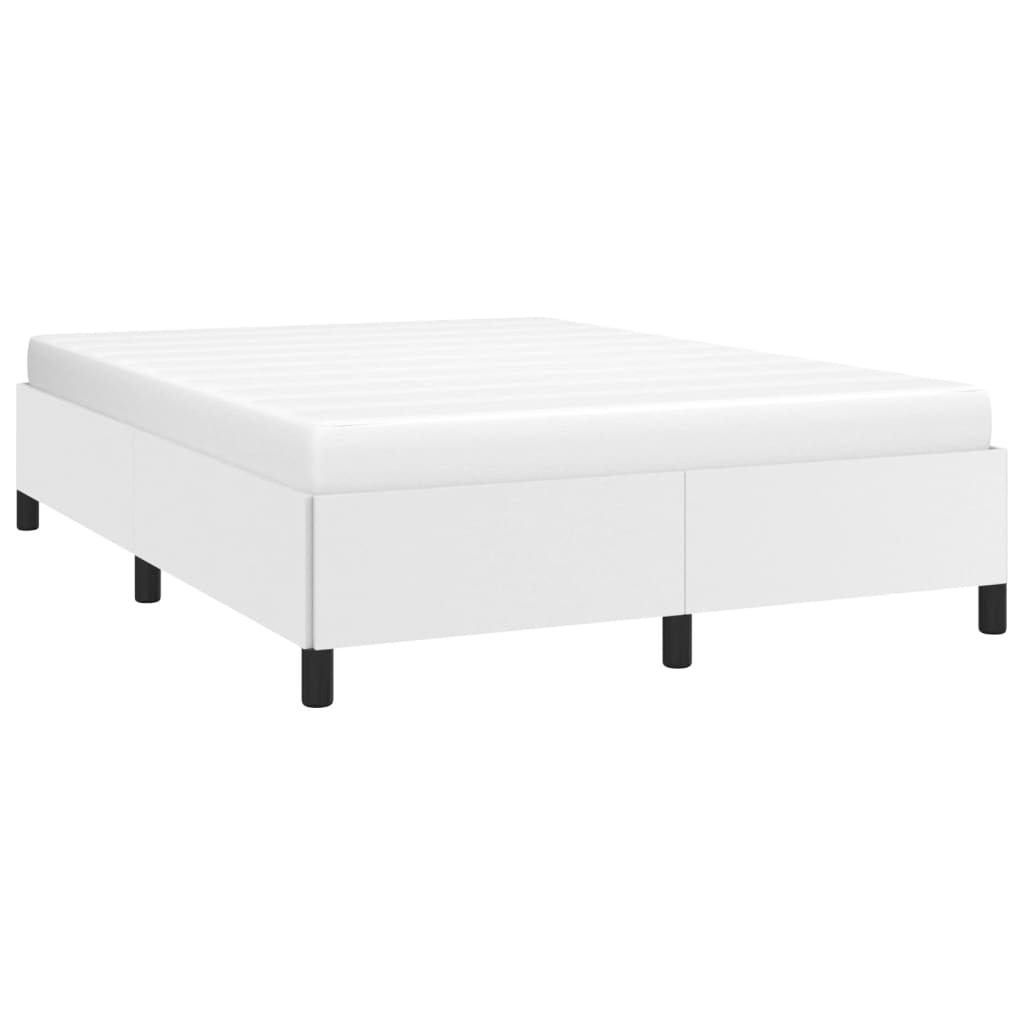 Estrutura de Cama Salu em Couro Artificial Branco - 140x190 cm - Design Moderno