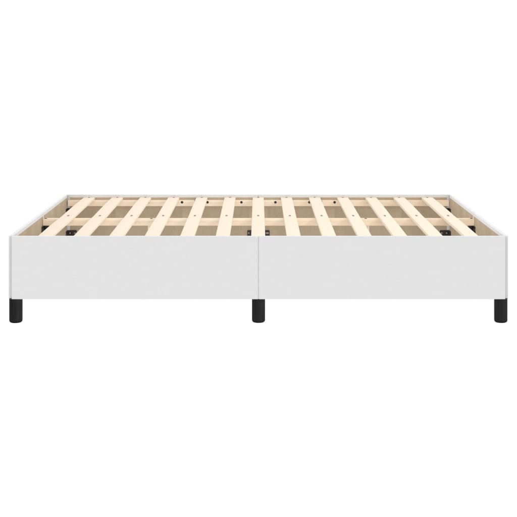 Estrutura de Cama Salu em Couro Artificial Branco - 140x190 cm - Design Moderno