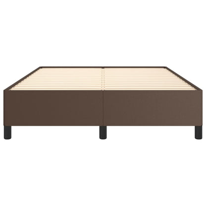 Estrutura de cama 140x190 cm couro artificial castanho