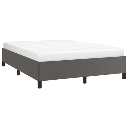 Estrutura de cama 140x190 cm couro artificial cinzento