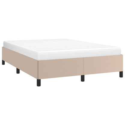 Estrutura de cama 140x190 cm couro artificial cappuccino