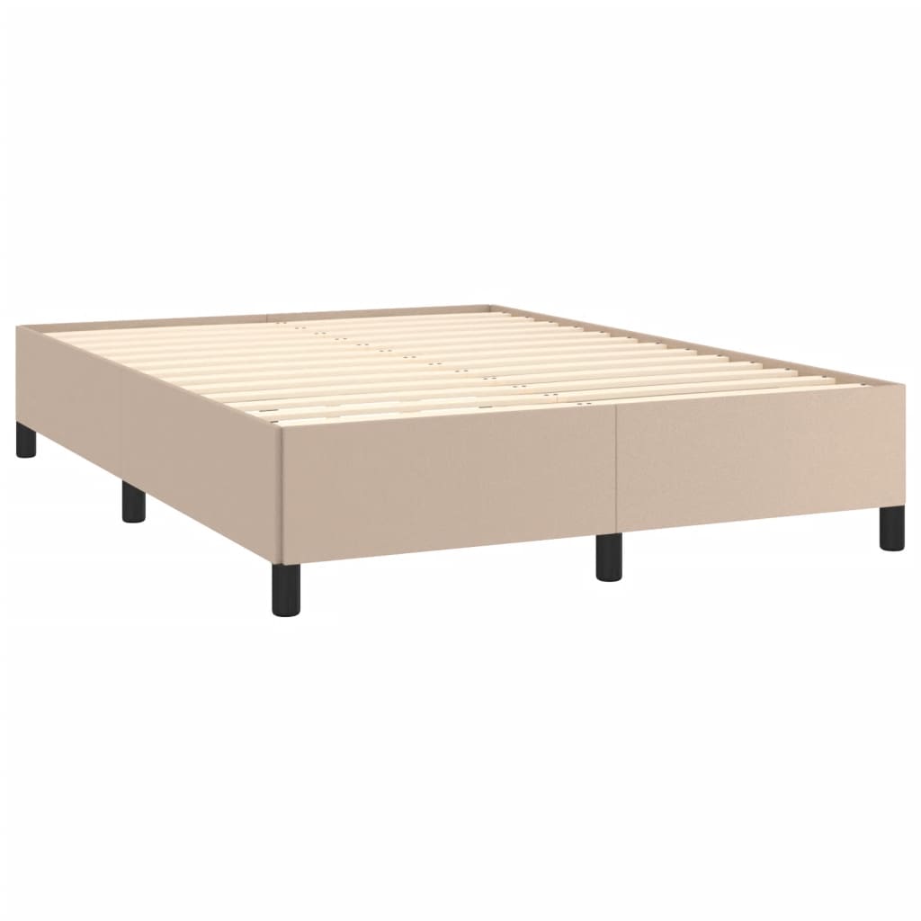 Estrutura de cama 140x190 cm couro artificial cappuccino