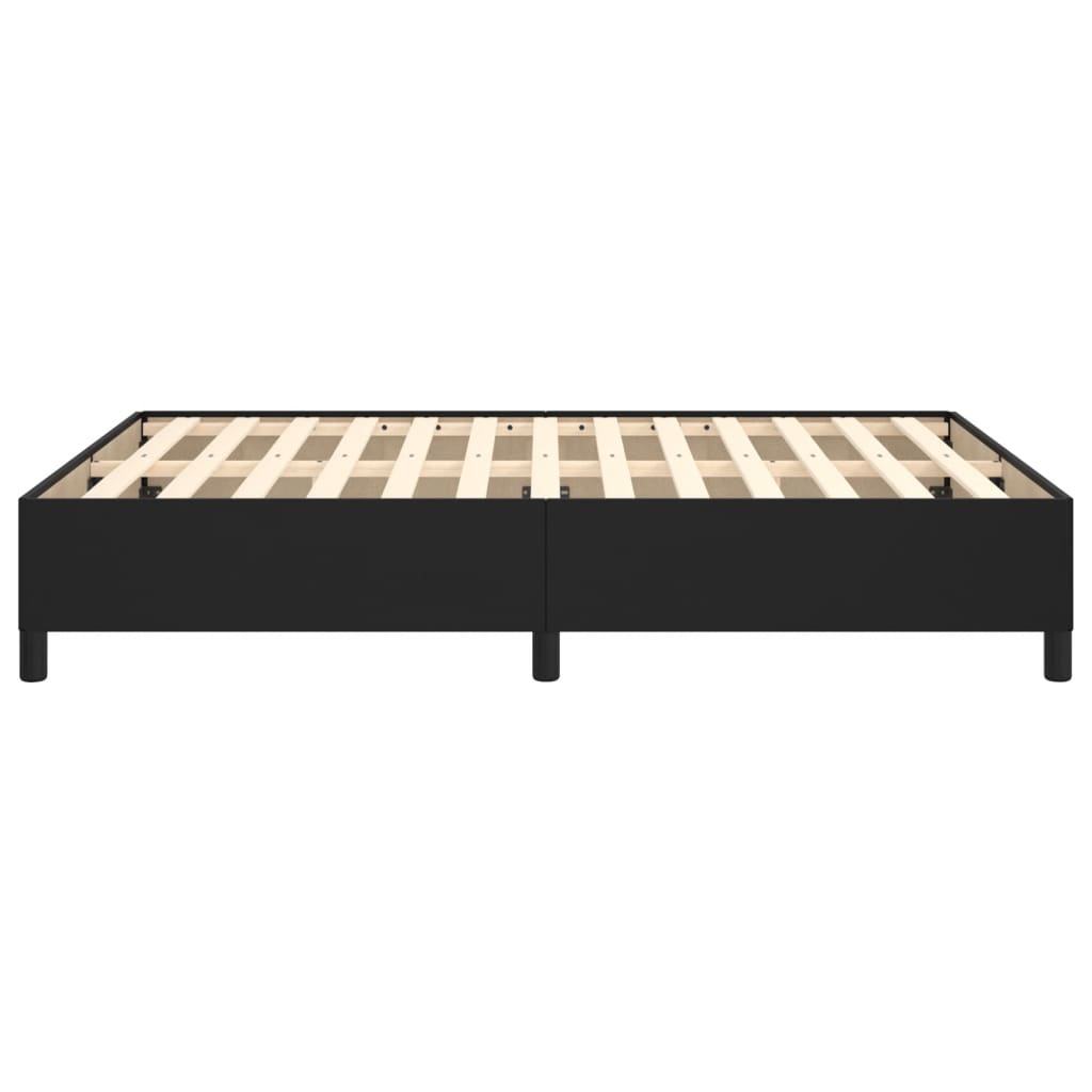 Estrutura de Cama Salu em Couro Artificial Preto - 140x200 cm - Design Moderno