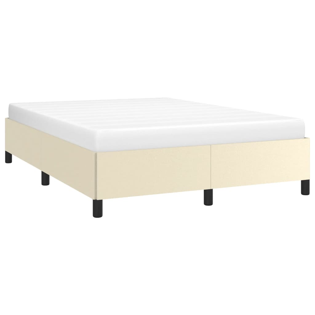 Estrutura de cama 140x200 cm couro artificial cor creme