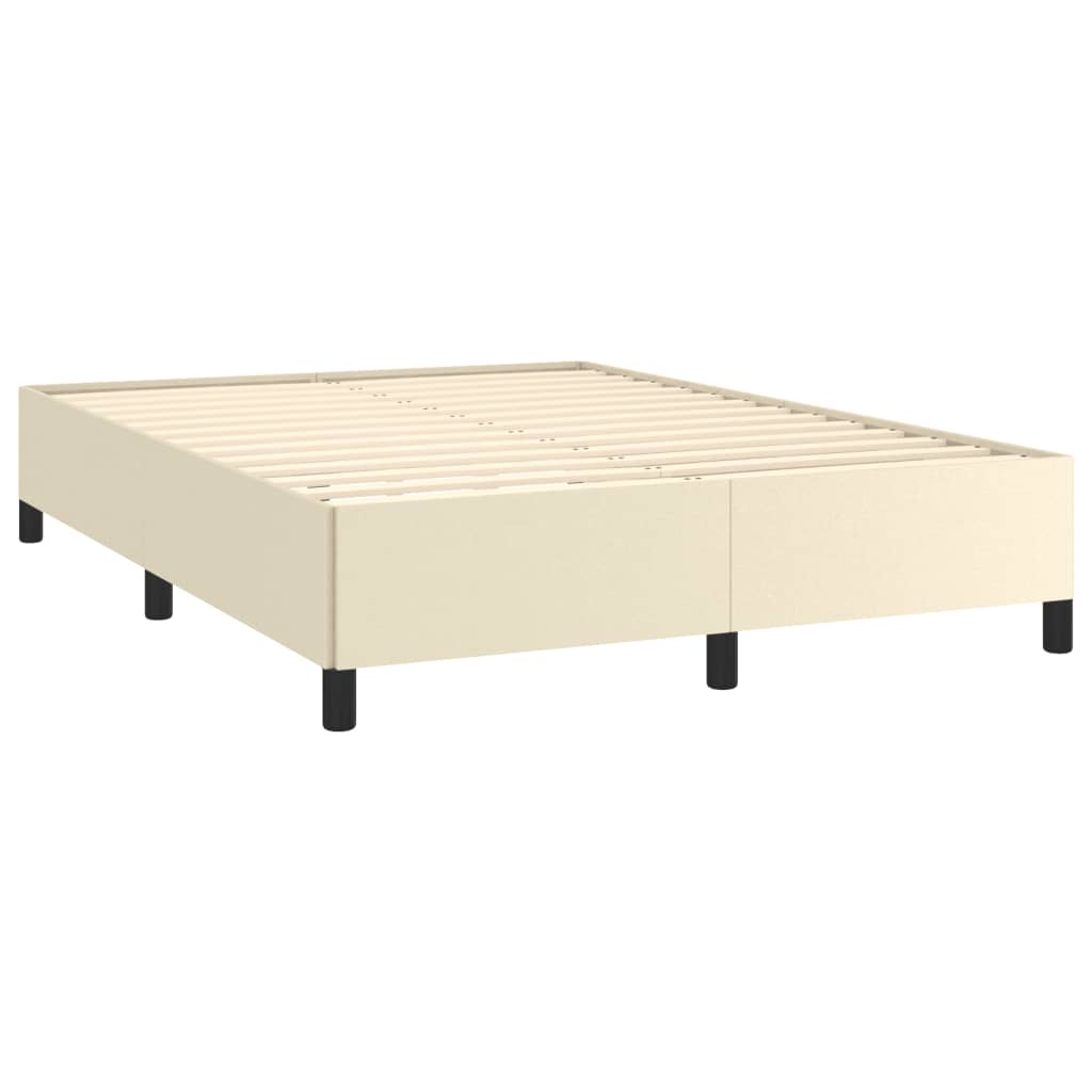 Estrutura de cama 140x200 cm couro artificial cor creme