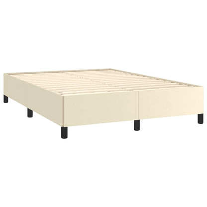 Estrutura de cama 140x200 cm couro artificial cor creme