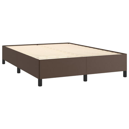 Estrutura de cama 140x200cm couro artificial castanho