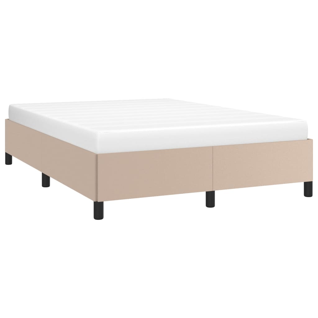 Estrutura de cama 140x200 cm couro artificial cappuccino