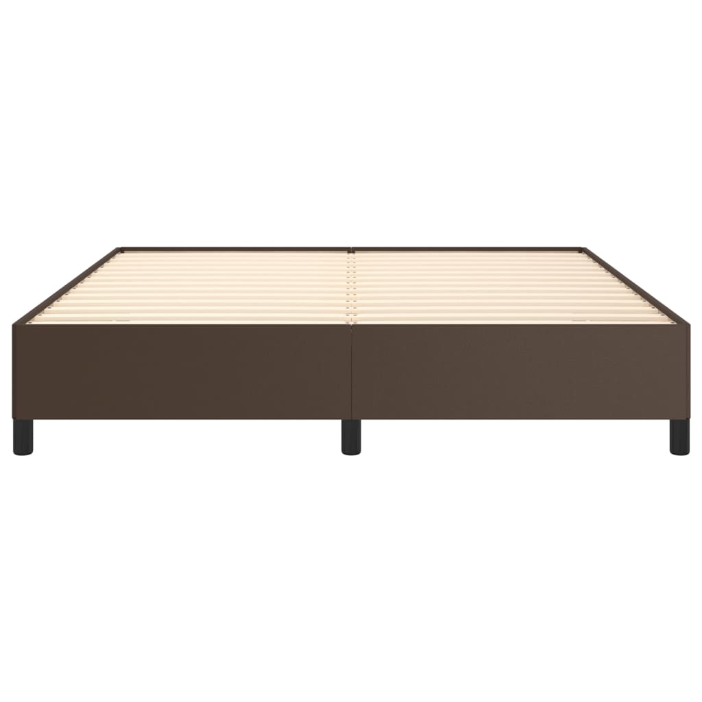 Estrutura de cama 160x200cm couro artificial castanho