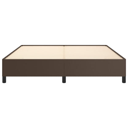 Estrutura de cama 160x200cm couro artificial castanho