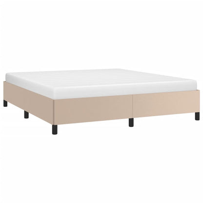 Estrutura de cama 160x200 cm couro artificial cappuccino