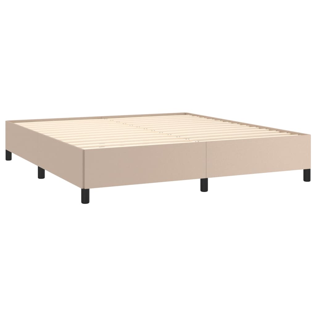 Estrutura de cama 160x200 cm couro artificial cappuccino