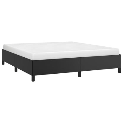 Estrutura de cama 180x200 cm couro artificial preto