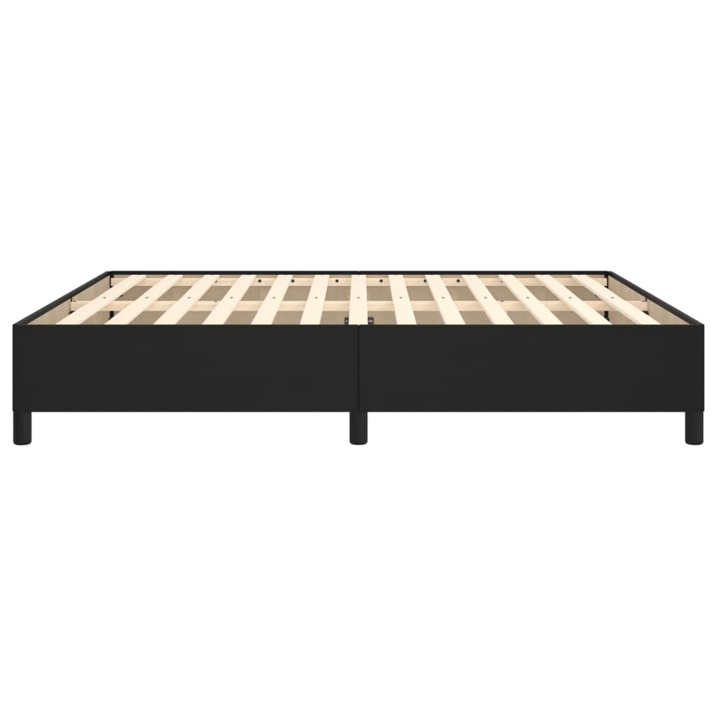 Estrutura de cama 180x200 cm couro artificial preto