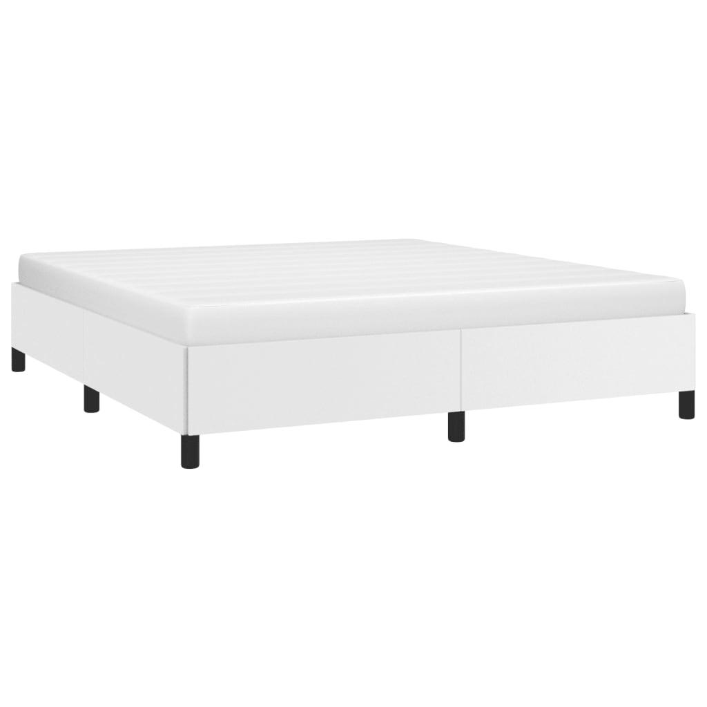 Estrutura de Cama Salu em Couro Artificial Branco - 180x200 cm - Design Moderno