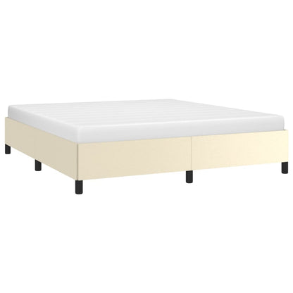 Estrutura de cama 180x200 cm couro artificial cor creme