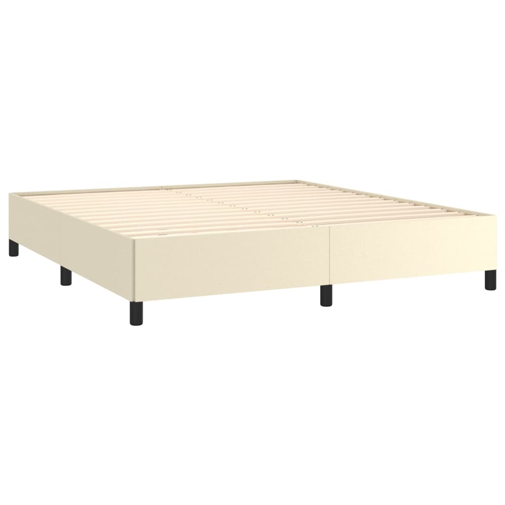 Estrutura de cama 180x200 cm couro artificial cor creme