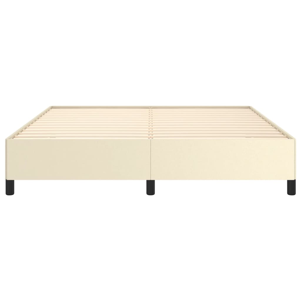 Estrutura de cama 180x200 cm couro artificial cor creme