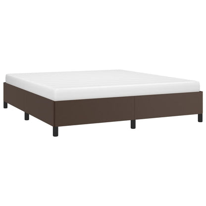 Estrutura de cama 180x200cm couro artificial castanho