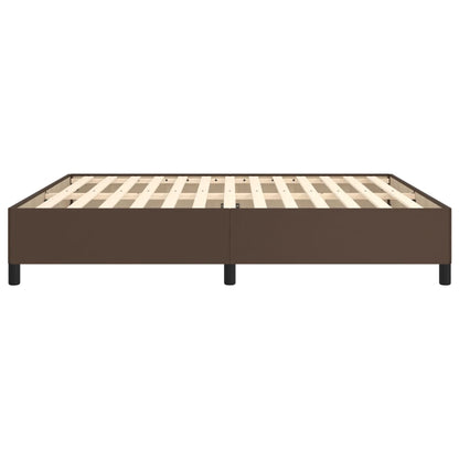 Estrutura de cama 180x200cm couro artificial castanho