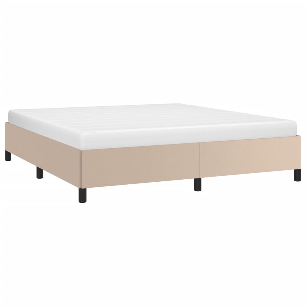 Estrutura de cama 180x200 cm couro artificial cappuccino