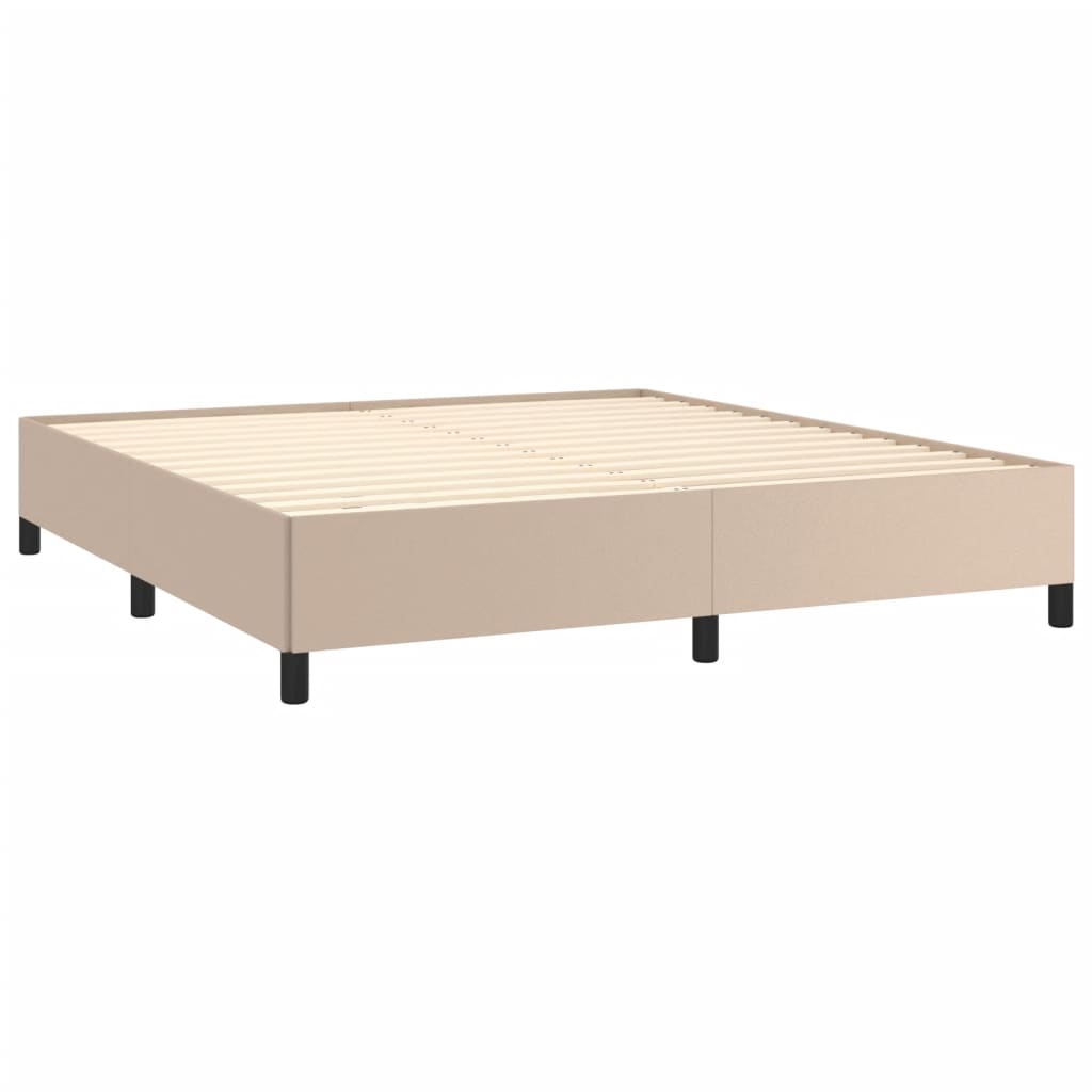 Estrutura de cama 180x200 cm couro artificial cappuccino