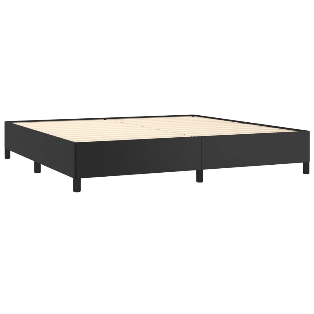 Estrutura de Cama Salu em Couro Artificial Preto - 200x200 cm - Design Moderno