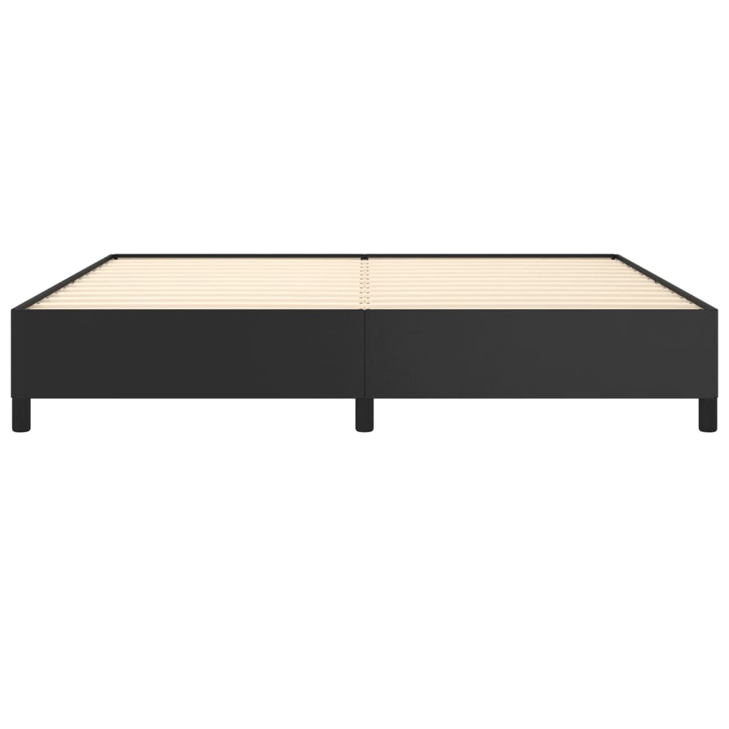 Estrutura de Cama Salu em Couro Artificial Preto - 200x200 cm - Design Moderno