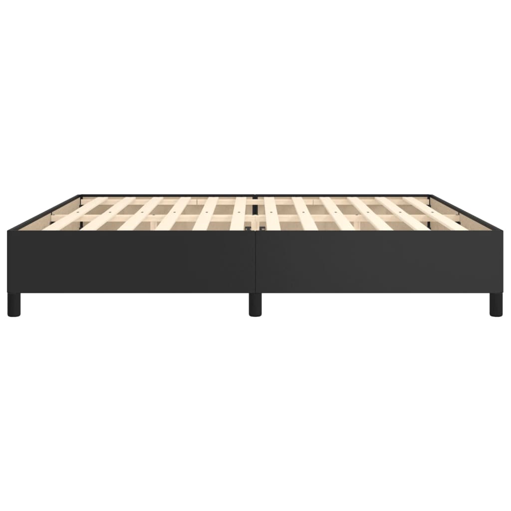 Estrutura de Cama Salu em Couro Artificial Preto - 200x200 cm - Design Moderno