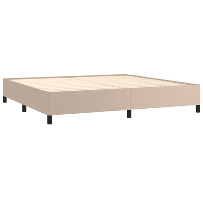 Estrutura de cama 200x200 cm couro artificial cappuccino