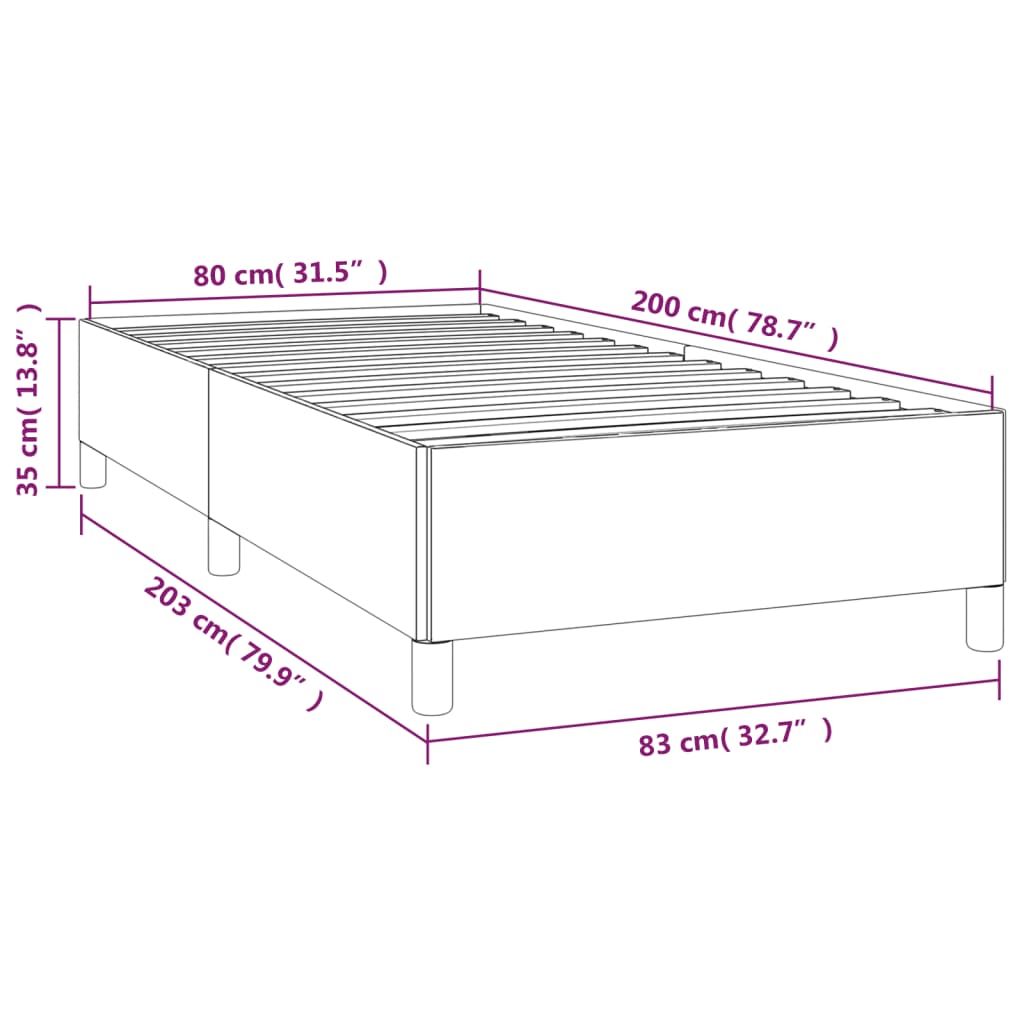 Estrutura de cama 80x200 cm veludo cinzento-claro