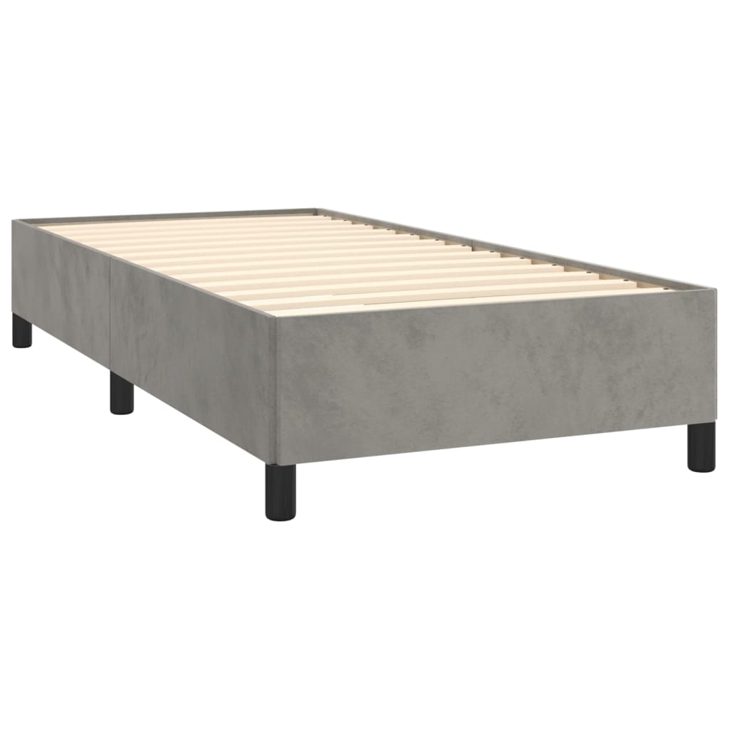 Estrutura de cama 90x190 cm veludo cinzento-claro