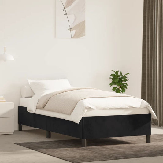 Estrutura de cama 90x190 cm veludo preto