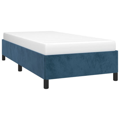 Estrutura de cama 90x190 cm veludo azul-escuro