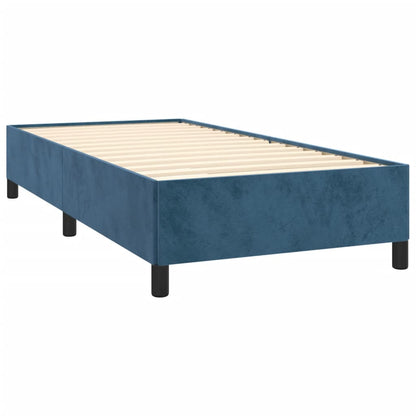 Estrutura de cama 90x190 cm veludo azul-escuro