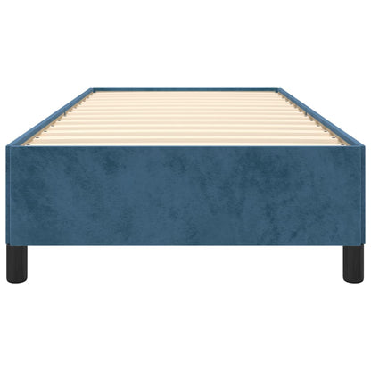 Estrutura de cama 90x190 cm veludo azul-escuro