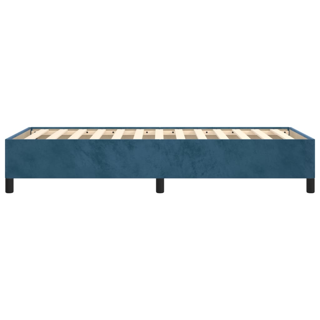 Estrutura de cama 90x190 cm veludo azul-escuro