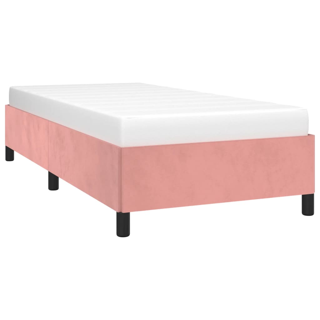 Estrutura de cama 90x190 cm veludo rosa