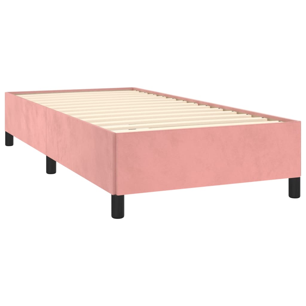 Estrutura de cama 90x190 cm veludo rosa