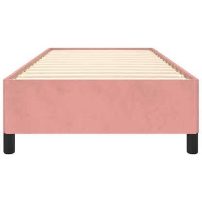 Estrutura de cama 90x190 cm veludo rosa