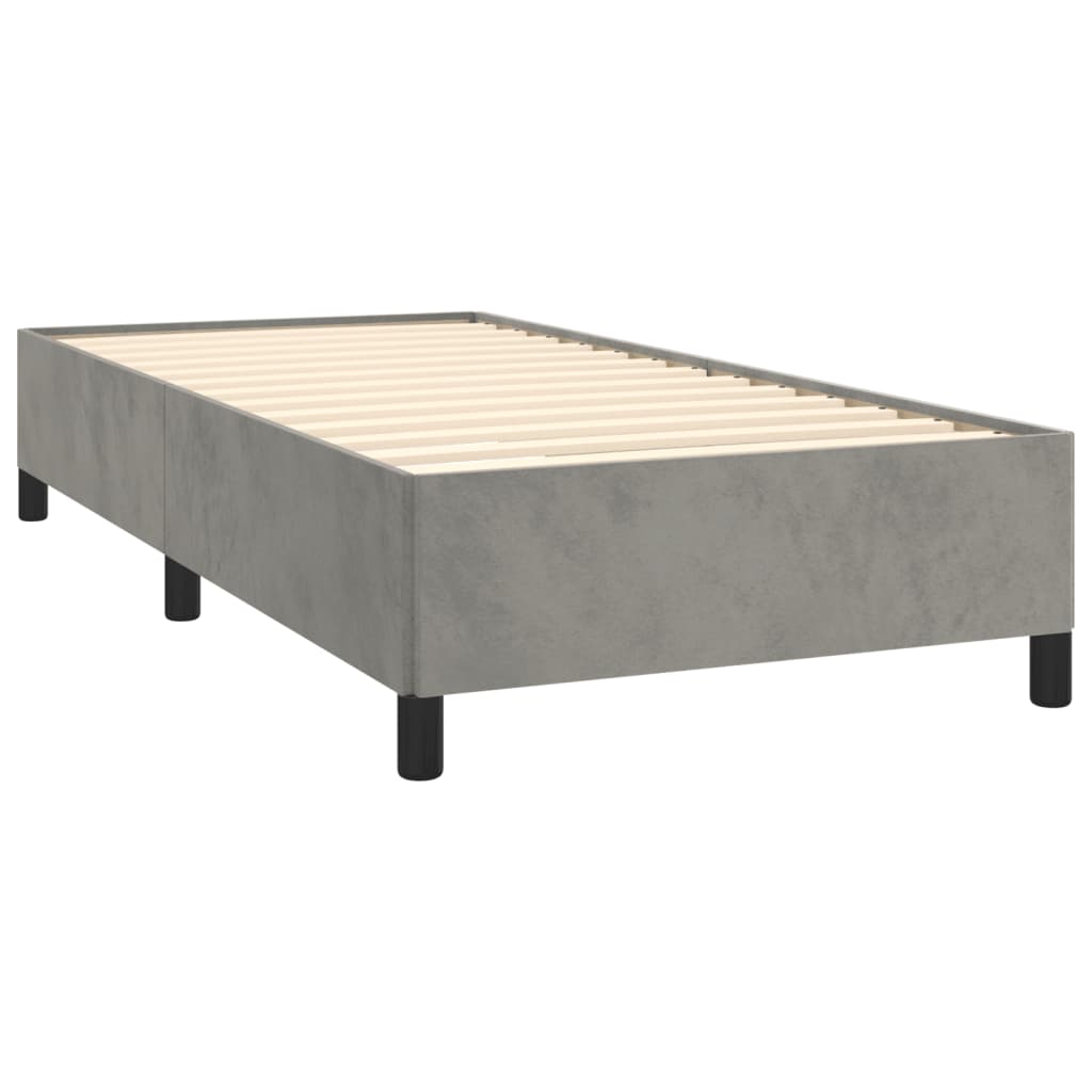 Estrutura de cama 90x200 cm veludo cinzento-claro