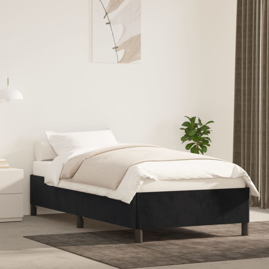 Estrutura de cama 90x200 cm veludo preto