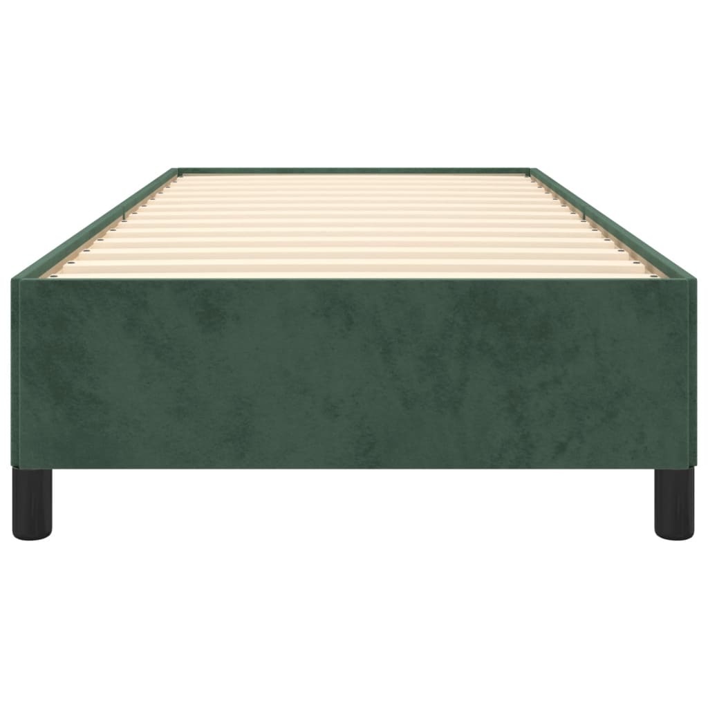 Estrutura de cama 90x200 cm veludo verde-escuro