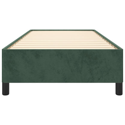 Estrutura de cama 90x200 cm veludo verde-escuro