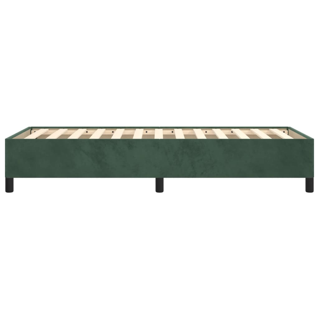 Estrutura de cama 90x200 cm veludo verde-escuro