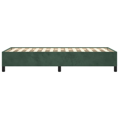 Estrutura de cama 90x200 cm veludo verde-escuro