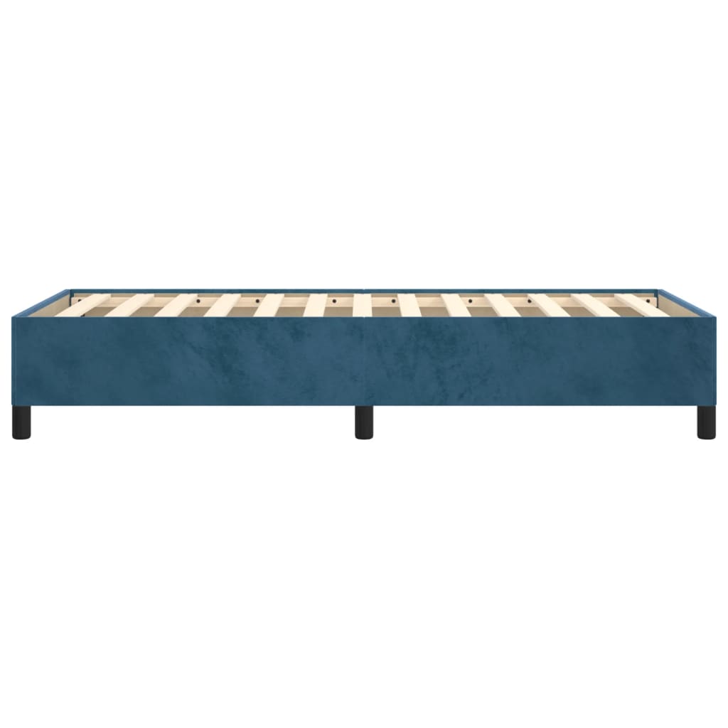 Estrutura de cama 90x200 cm veludo azul-escuro