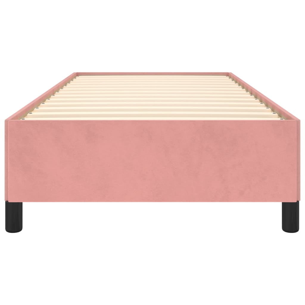 Estrutura de cama 90x200 cm veludo rosa