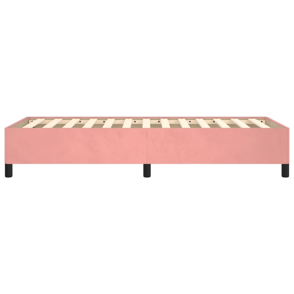 Estrutura de cama 100x200 cm veludo rosa